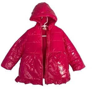 First Impressions Girls Winter Puffer Jacket Size 4T Waterproof Pink Hood Zip